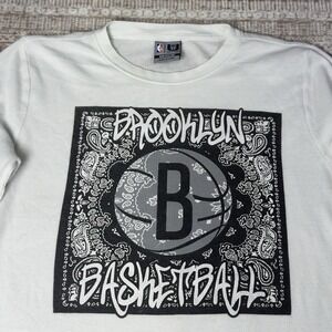 Outerstuff NBA Size M Brooklyn Nets Black Out Waffle Knit Thermal Shirt